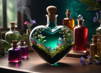 Obraz na płótnie Canvas Creativity wallpaper love potion art background