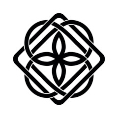 Binding. Knot. Celtic. Flower. Endless knot.Template for plotter laser cutting (cnc), wood carving, paper cutting, metal engraving or printing. - obrazy, fototapety, plakaty