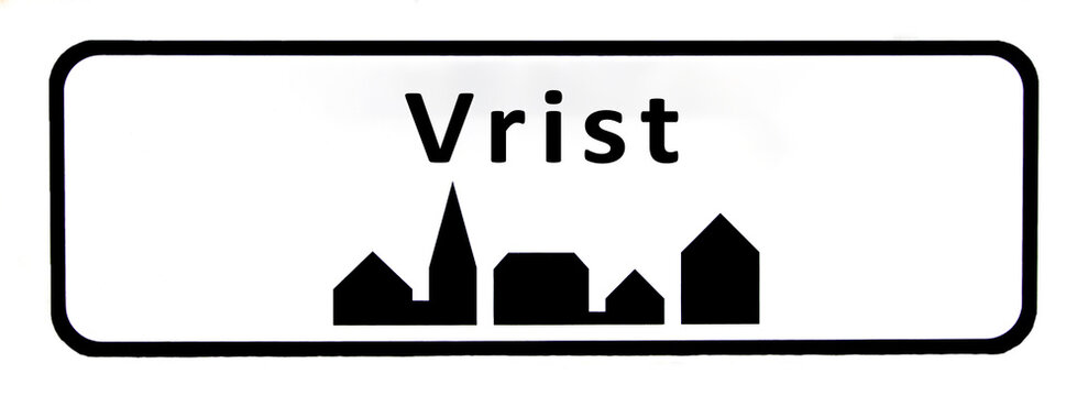City sign of Vrist - Vrist Byskilt