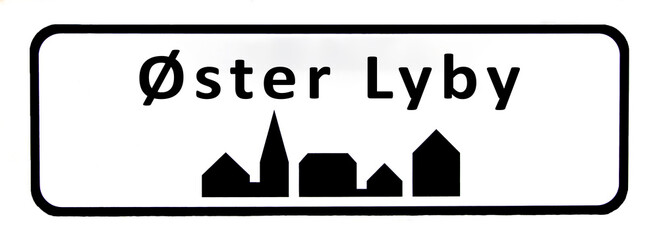 City sign of Øster Lyby - Øster Lyby Byskilt
