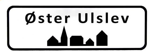 City sign of Øster Ulslev - Øster Ulslev Byskilt