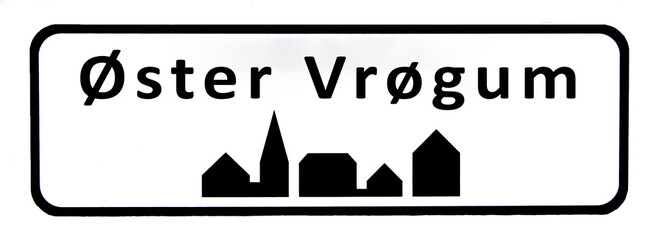 City sign of Øster Vrøgum - Øster Vrøgum Byskilt