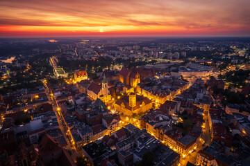 Toruń Old Town during sunset, Poland - obrazy, fototapety, plakaty