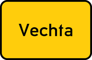 City sign of Vechta - Ortsschild von Vechta