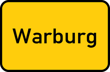 City sign of Warburg - Ortsschild von Warburg