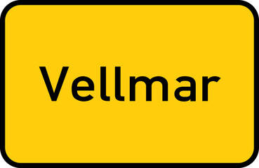 City sign of Vellmar - Ortsschild von Vellmar