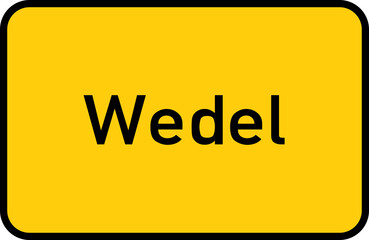 City sign of Wedel - Ortsschild von Wedel