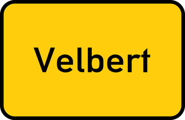 City sign of Velbert - Ortsschild von Velbert