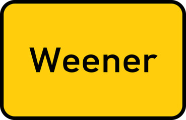 City sign of Weener - Ortsschild von Weener