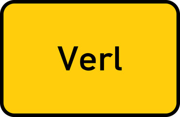 City sign of Verl - Ortsschild von Verl