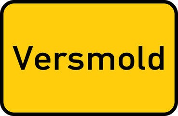 City sign of Versmold - Ortsschild von Versmold