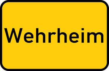 City sign of Wehrheim - Ortsschild von Wehrheim