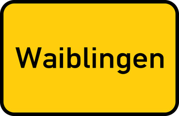 City sign of Waiblingen - Ortsschild von Waiblingen