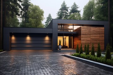 Fototapeta premium fashionable large house with garage