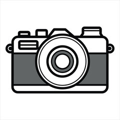  Dslr black camera on white background