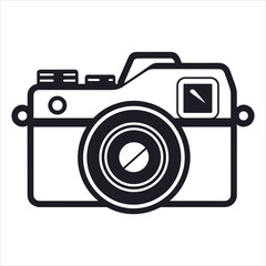  Dslr black camera on white background