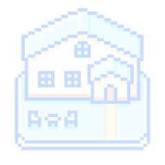 ピクセルアートな広い庭のお家★PNG