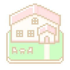 ピクセルアートな広い庭のお家⭐︎PNG