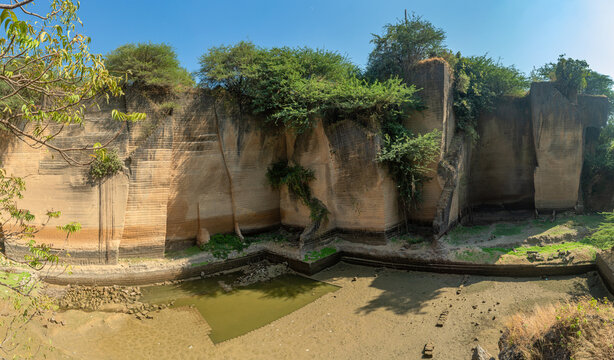 peaceful nature view of osho ashram located at madhavpur, porbandar,Gujarat ,india