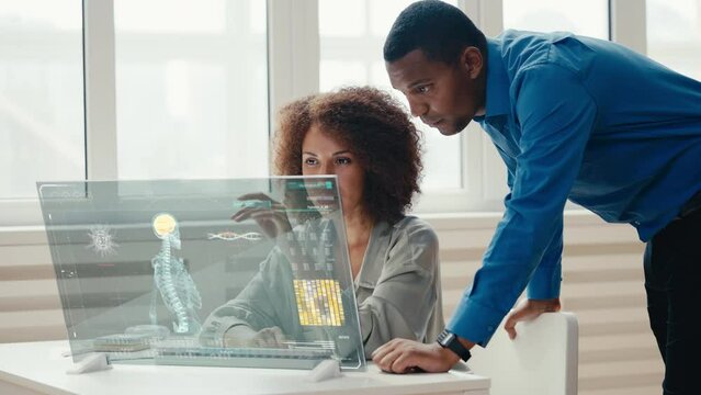 Neurobiologists developing vaccine against new virus using transparent display