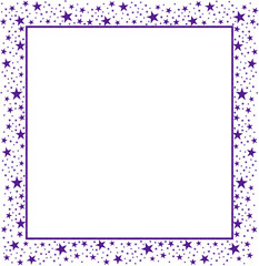 Purple rectangular frame with Purple Sparkling Stars 4