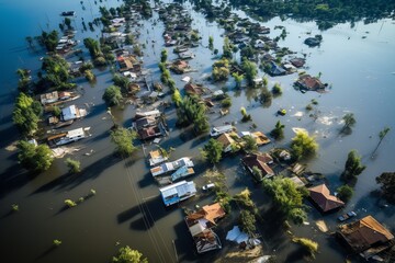 Devastating Floods: Submerged Landscapes and Homes, Climate Change Impact