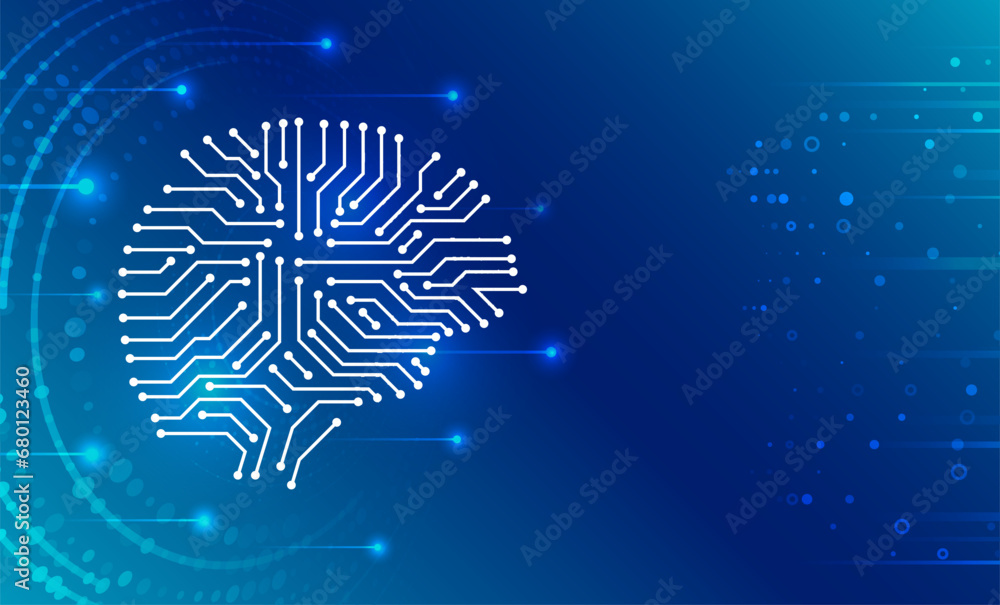 Poster Artificial intelligence technology background. Cyber brain mechanic concept. Vector software digital code. Data analysis, data science. Network interpretation. Digital brain.