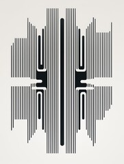 Ascii art, midentury abstract lineart, minimalist illustrator, strong use of negative space