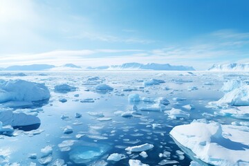 Fototapeta na wymiar Melting Ice Caps: Global Warming Impact