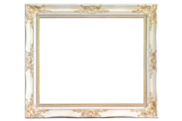 Luxury white magnificent wood frame in Louis XVI style. France 19TH Century,isolated on white background with clipping path, Picture, home interior and decor
