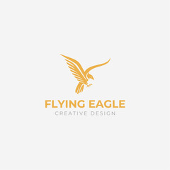 unique flying eagle logo design icon