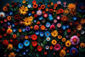 Fototapeta na wymiar Capture the allure of nature's palette in an HD image, featuring a collection of diverse and vivid flowers, each petal a testament to the exquisite and varied beauty found in the floral world,