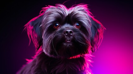 Naklejka premium Affenpinscher animal neon Color illustration AI Generated pictures
