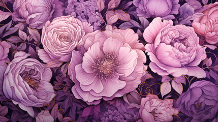 pink and white roses,  Pink and Purple Vintage Floral Rose and Peony, flower background