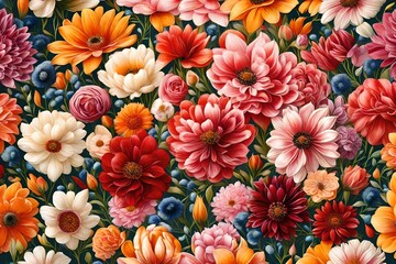 A detailed HD image portraying the exquisite elegance of flowers, showcasing a bouquet of diverse blooms, each petal a masterpiece of intricate design, evoking a mesmerizing visual,
