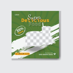  Food menu and restaurant social media banner template