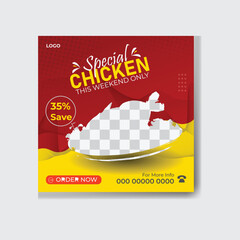 food social media promotion and banner post design template