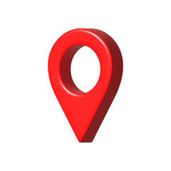 pin location icon 3d red color