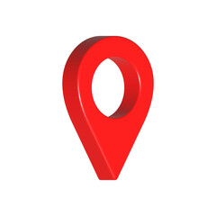 pin location icon 3d red color