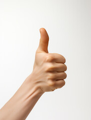 Thumbs up hand on isolated background - ai generative