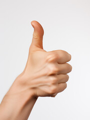 Thumbs up hand on isolated background - ai generative
