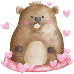 Groundhog love minimal animal pet toy