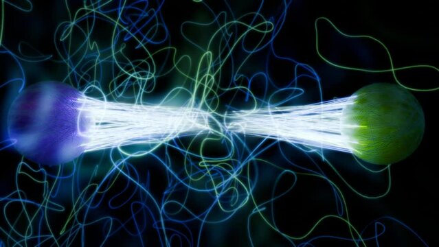 Video Illustration of two particles that are entangled
