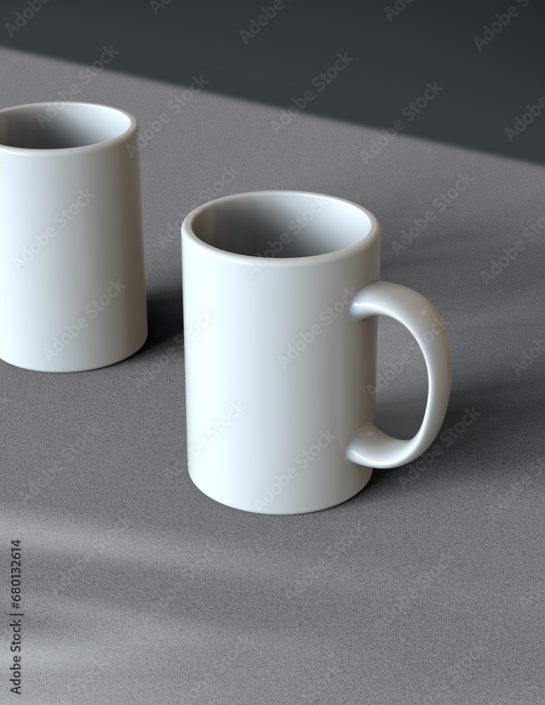 Poster premium mug mock-up file with a simple and harmonious background, perfect for showcasing your brandi