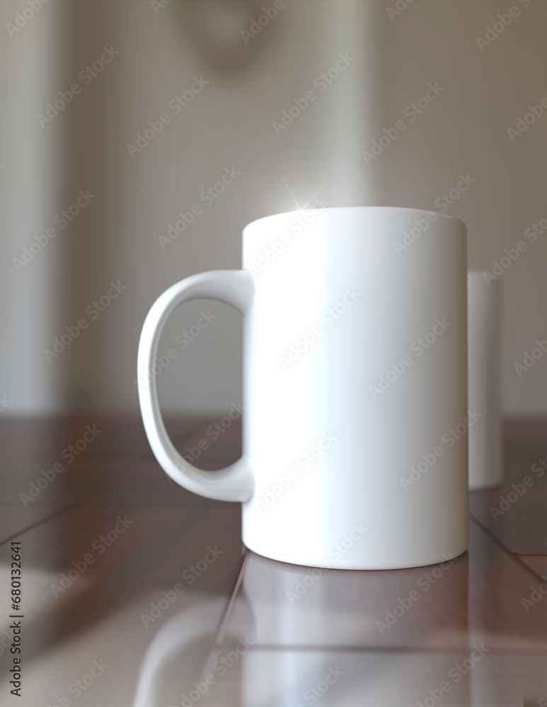 Poster premium mug mock-up file with a simple and harmonious background, perfect for showcasing your brandi