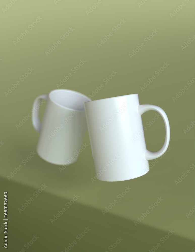 Poster premium mug mock-up file with a simple and harmonious background, perfect for showcasing your brandi