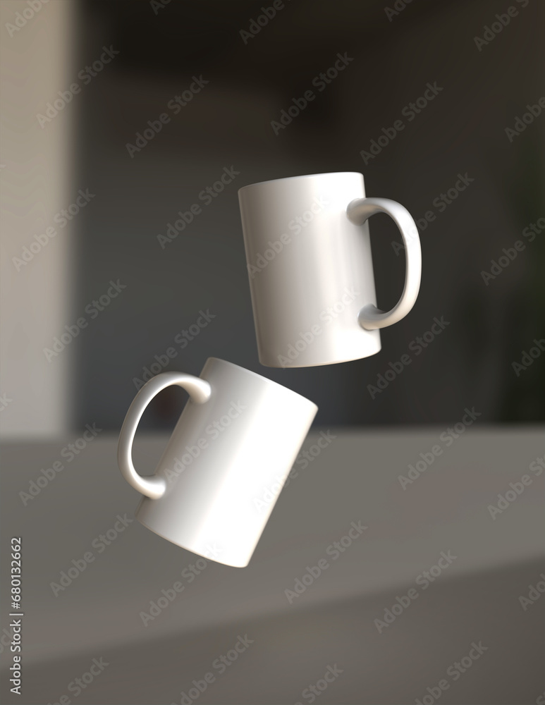 Poster premium mug mock-up file with a simple and harmonious background, perfect for showcasing your brandi