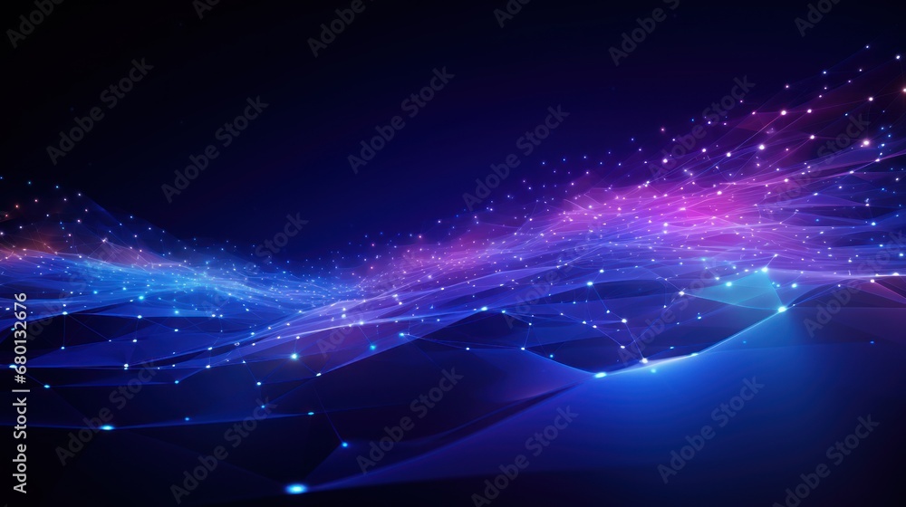 Poster energetic and futuristic abstract background that depicts particle technologies, combine and change
