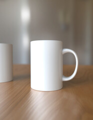 premium mug mock-up file with a simple and harmonious background, perfect for showcasing your...