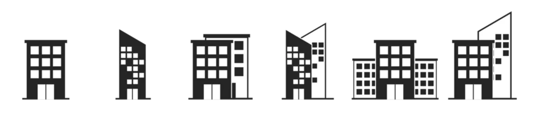 Foto op Plexiglas office building, apartment icon symbol, silhouette, black and outline icon © izzul fikry (ijjul)